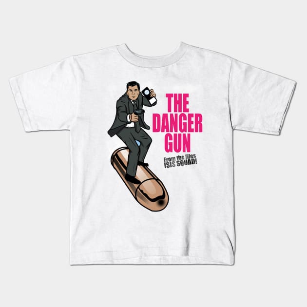 The Danger Gun Kids T-Shirt by Piercek25